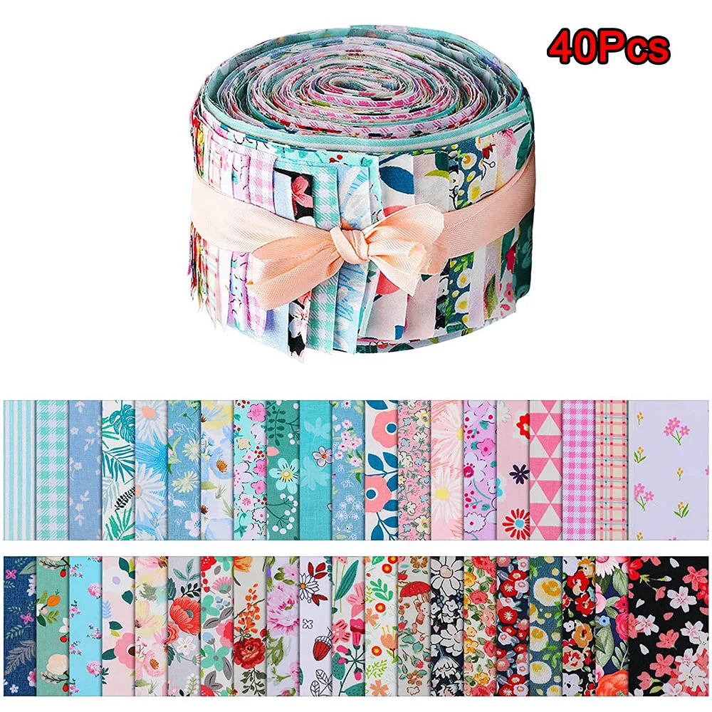 Quilting Jelly Roll Fabric Strips – 40 Pieces