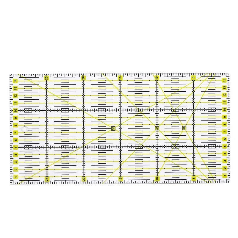 Quilting Ruler Fabric Cutting Ruler with Double Colored Grid Lines Sewing Ruler for Sewing Tailor Patchwork Craft Sewing Tools