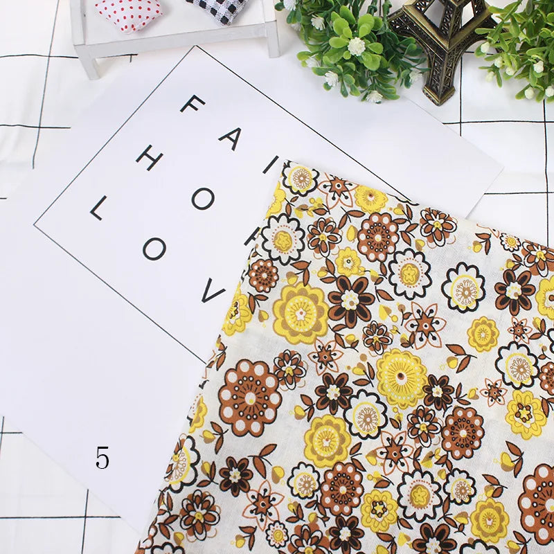 Printed Cotton Fabric for Sewing, Quilting Fabrics for Patchwork, Needlework, DIY Handmade Accessories, 25x25cm