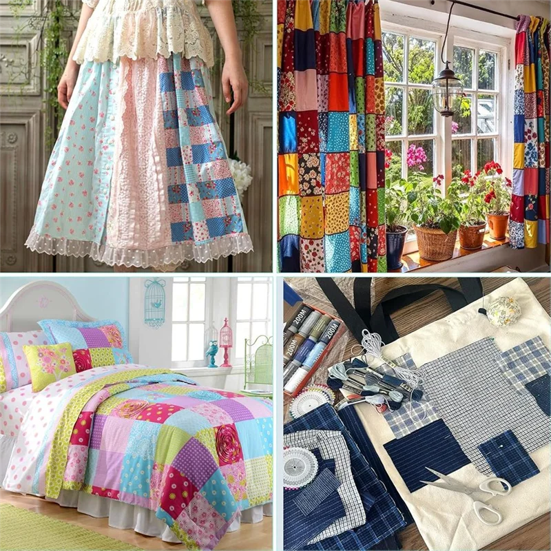 A27F-Non-Slip Ring Equipped 5 Square Quilting Rulers, Acrylic Template Set For Sewing Crafts, Creative Grid Quilt Tools