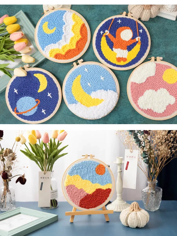 DIY Punch Needle Embroidery Kit – Floral Pattern