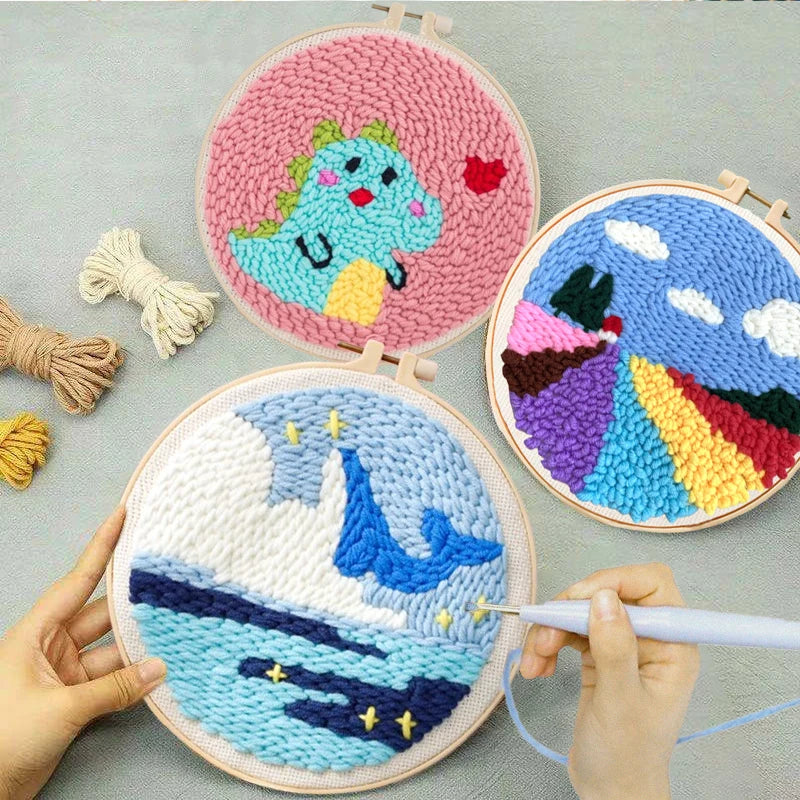 DIY Punch Needle Embroidery Kit – Floral Pattern