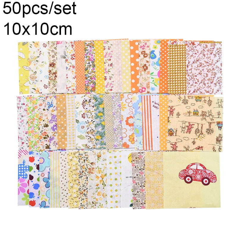 Assorted Floral Printed Cotton Fabric Squares