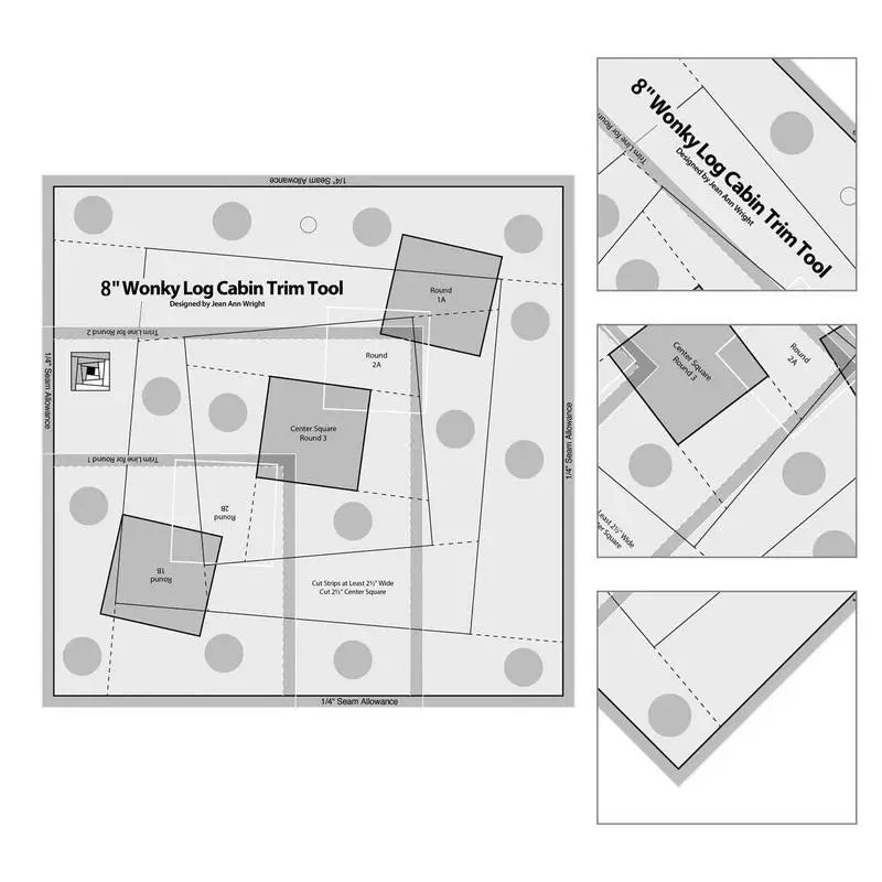 Quilting Template Clothing Patterning Ruler Log Cabin Trim Tool For Drawing Craft Sewing Projects And DIY Quilting Supplies