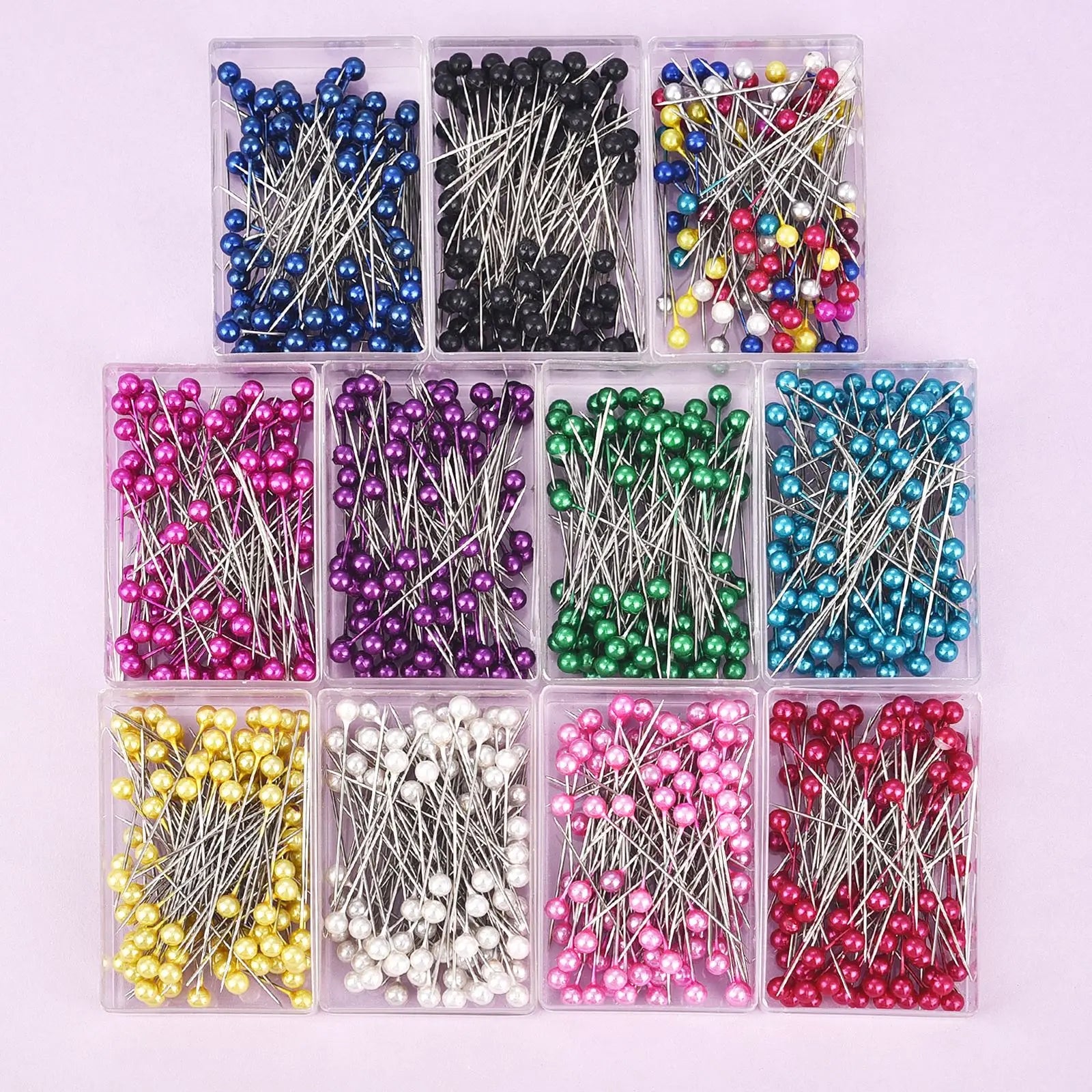 100Pcs Colorful Pearl Head Sewing Pins