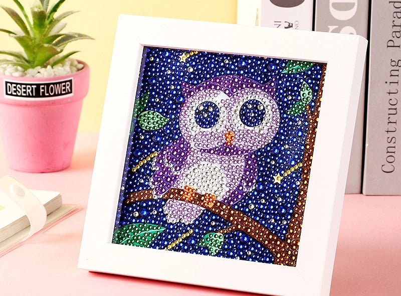 DIY Diamond Art Dots Painting Kits for Kids Animal Art Crafts Kids Girls Boys 5D Diamond Gem Paint by Number Birthday Gifts Toys