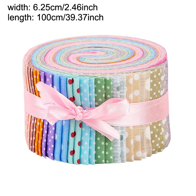 Jelly Roll Cotton Fabric Strips – Random Pattern