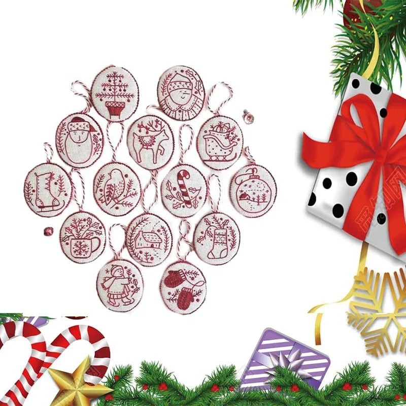 Christmas Embroidery Hand Ornaments Kit Christmas Ornaments Decor Fabric Sewing Embroidery Kits For Beginners