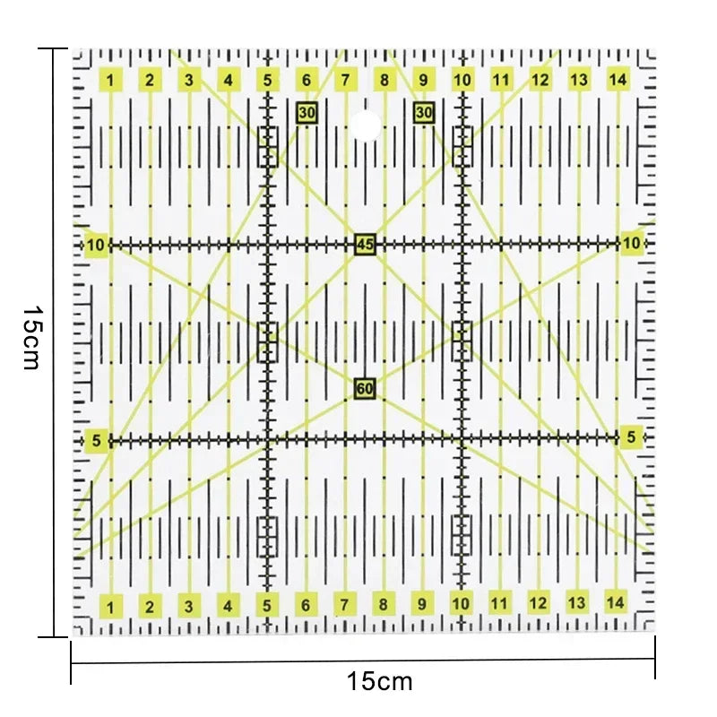 1/2pcs 15cm Quilting Patchwork Ruler Fabric Cloth Cutting Ruler Acrylic Sewing Rulers DIY Knitting Crafts Tailor Sewing Tools
