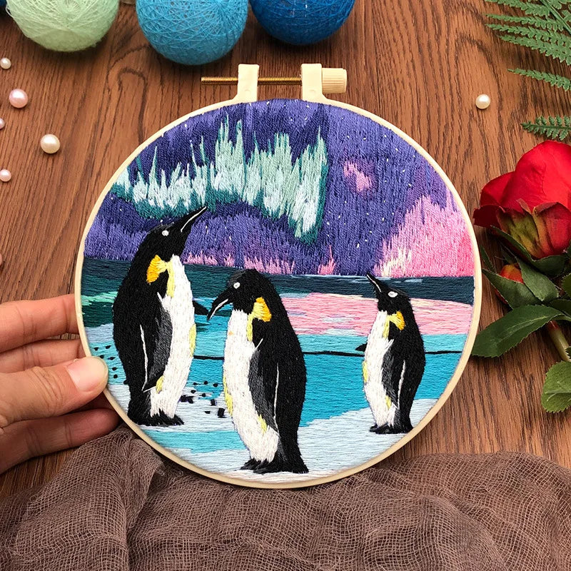 Beginner DIY Embroidery Kit – Night Sky Aurora
