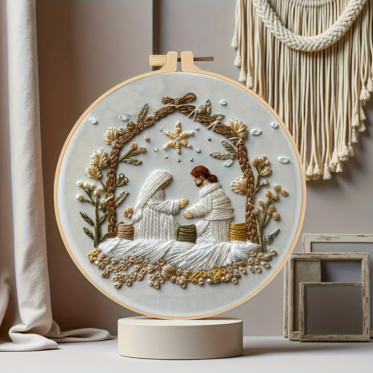 Christmas Embroidery Kit – Jesus, Cross & Magpie Design