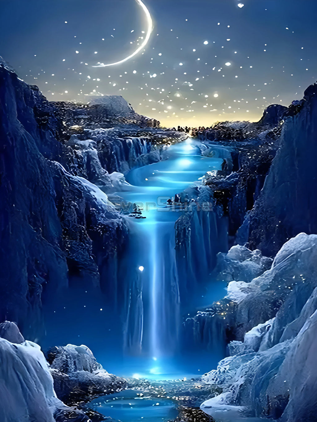 EverShine Moon Diamond Painting Seaside Craft Kit Mosaic Scenery Diamond Art Round Drill Embroidery Waterfall DIY Handmade Gift