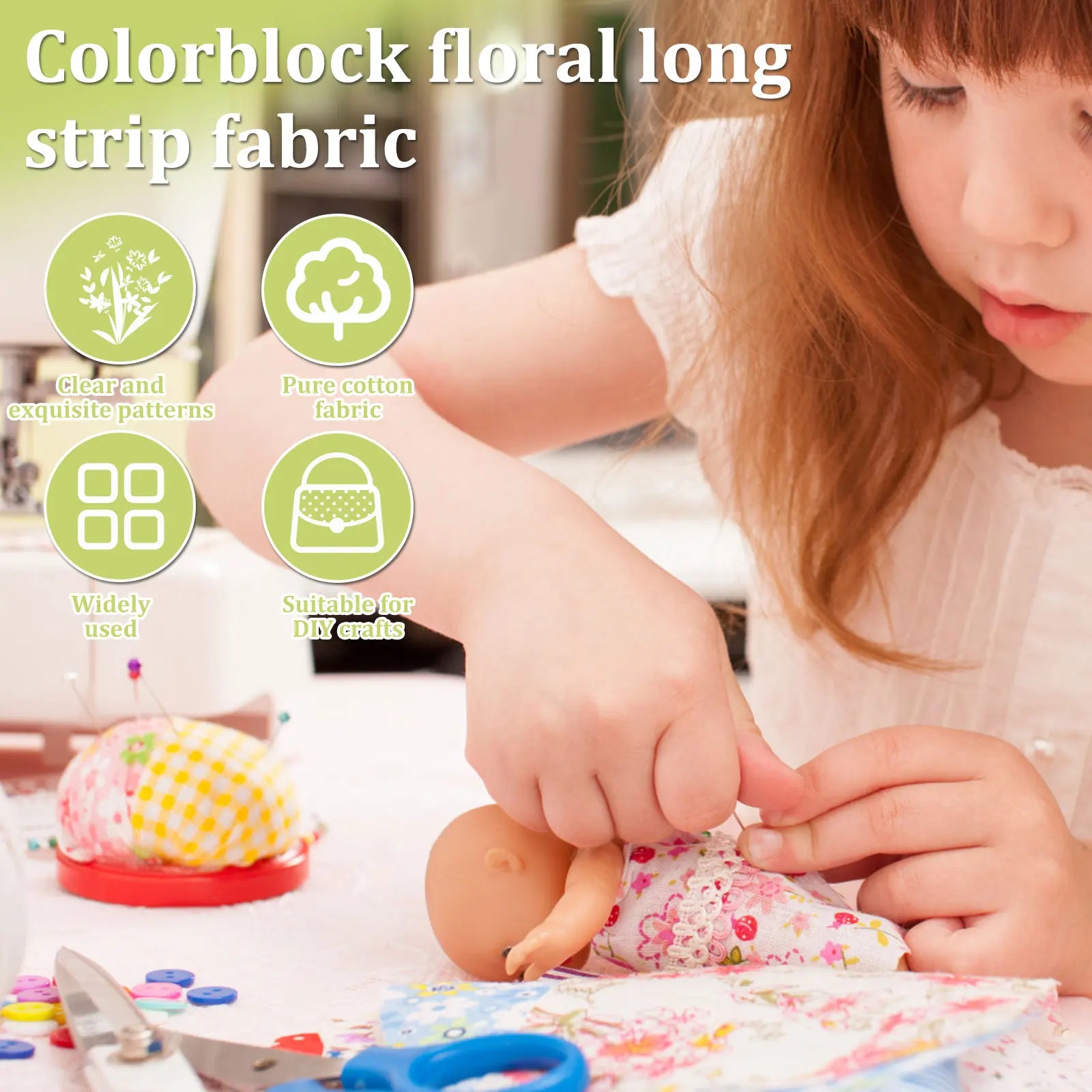 80Pcs Cotton Quilting Fabric 40 Types Floral Printed Sewing Fabric Colorful Pre Cut Strips DIY Handicrafts Patchwork Needlework