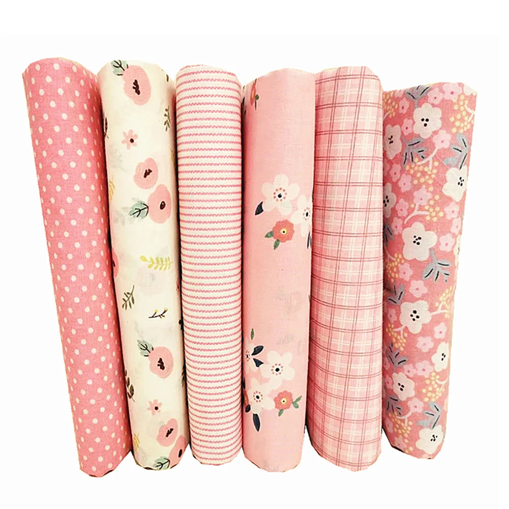 6pcs 25/50cm DIY Floral Cotton Cloth Pre-Cut  Sewing Fabric Handmade Floral Cloth Sewing Patchwork Bundle DIY