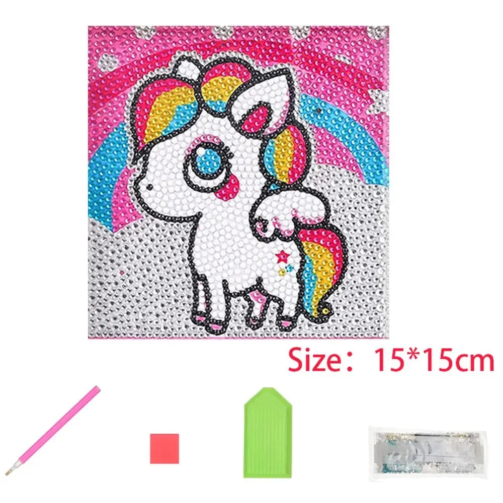 DIY Diamond Art Dots Painting Kits for Kids Animal Art Crafts Kids Girls Boys 5D Diamond Gem Paint by Number Birthday Gifts Toys