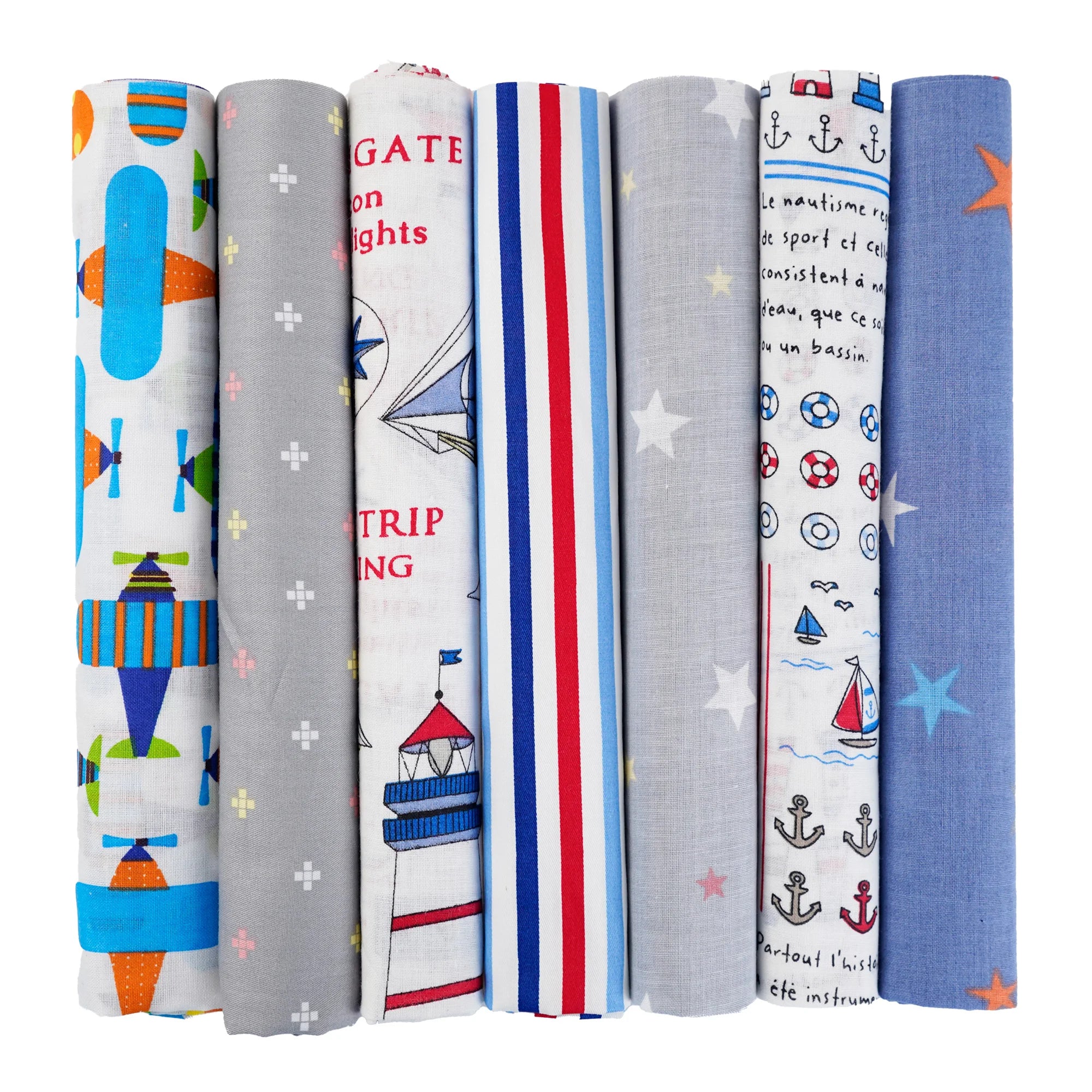 Assorted Cotton Fabric Squares – 7 Pieces