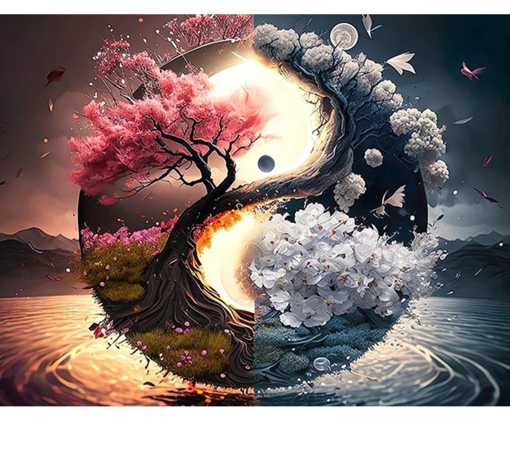 DIY Diamond Painting – Yin Yang Landscape Tree