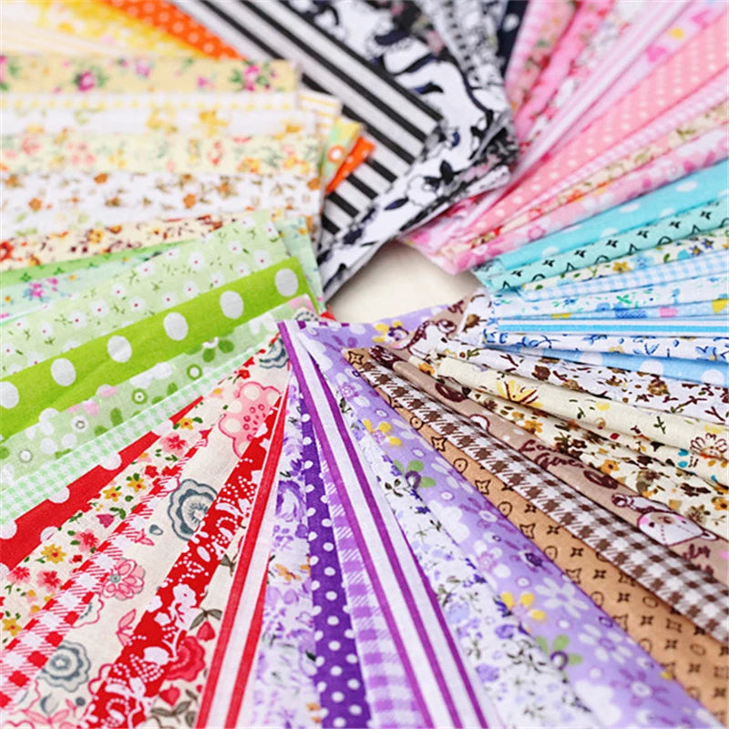 Assorted Floral Printed Cotton Fabric Squares
