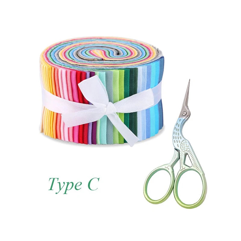 Jelly Roll Cotton Fabric Strips – Random Pattern