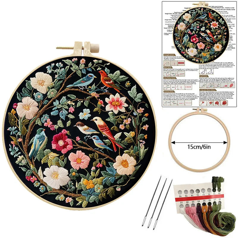 Flower & Bird Embroidery Starter Kit