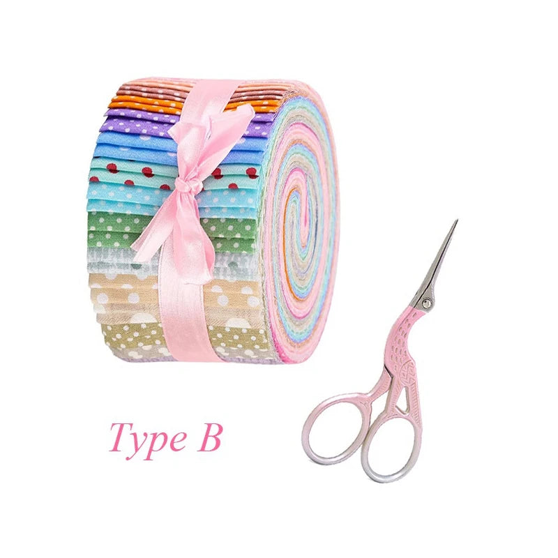 Jelly Roll Cotton Fabric Strips – Random Pattern