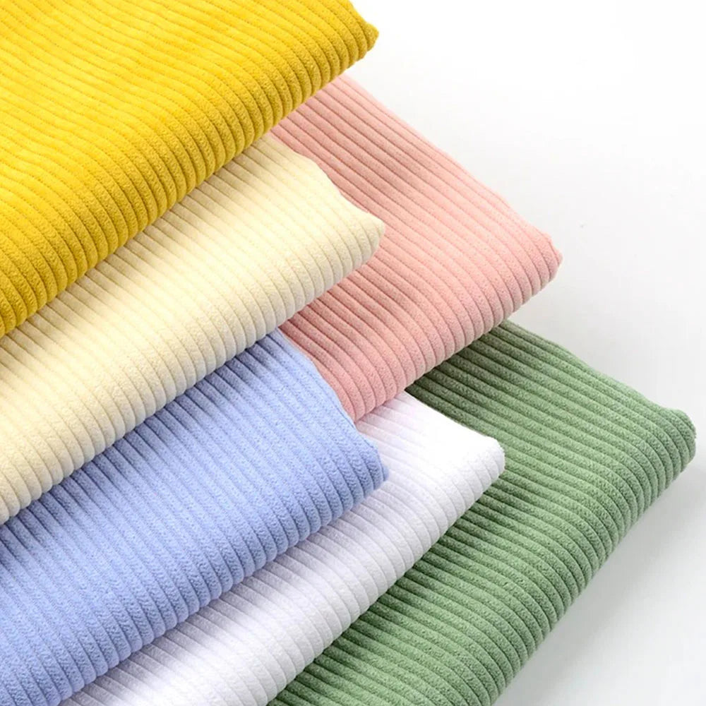 50*150cm Corduroy Fabric Solid Color Stripe for Sewing Apparel Overcoat Skirt Pillow Bed Sheet Cover Clothes Lining Home Textile