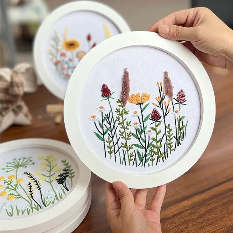 Embroidery Kit for Adults Kids Beginners Hand Embroidery Starter Kit Counted Stamped Cross Stitch Needlepoint Kit