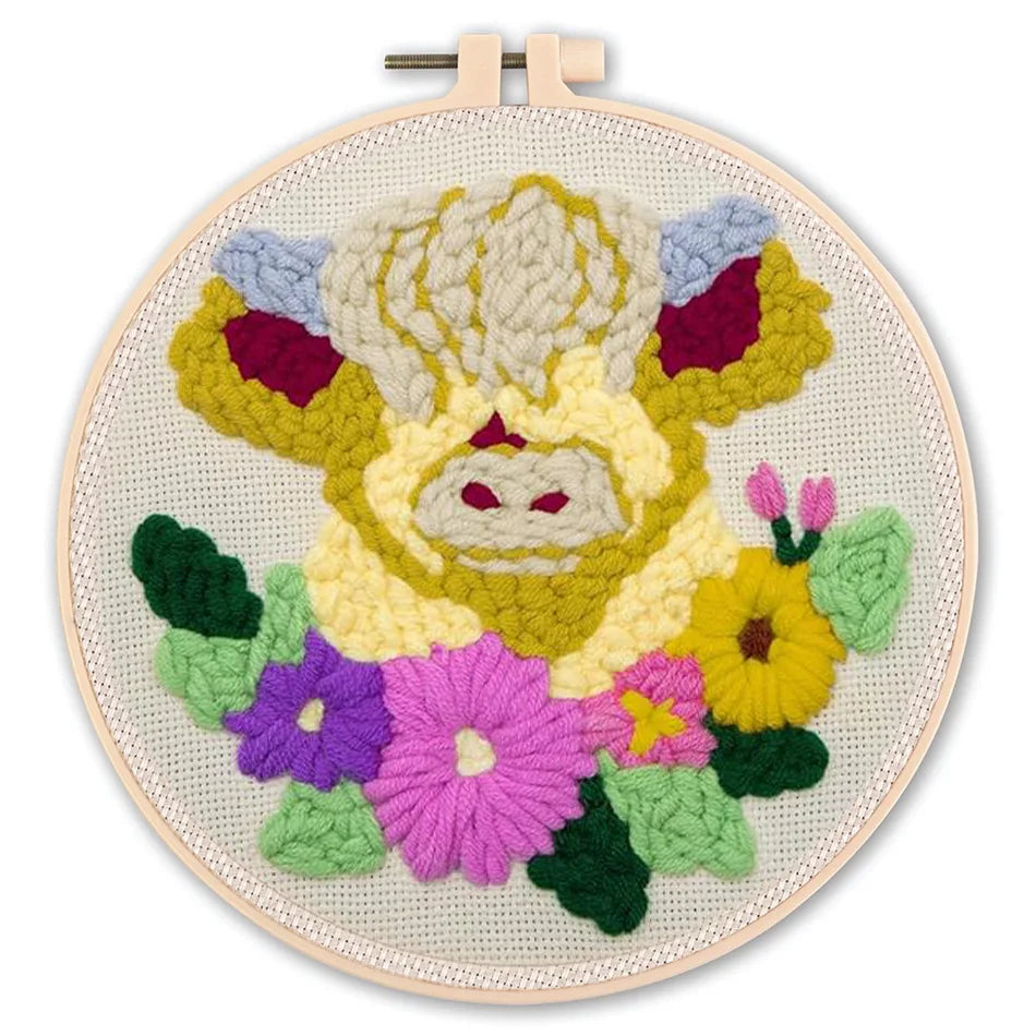 DIY Punch Needle Embroidery Starter Kit – Animal Pattern