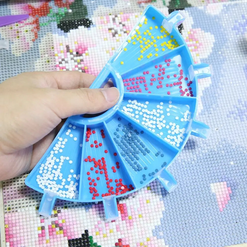 6 Grid Palette Diamond Painting Tray Kits Large Capacity Drill Plate Diamond Painting Pen Beading Plates Cross Stitch Tools