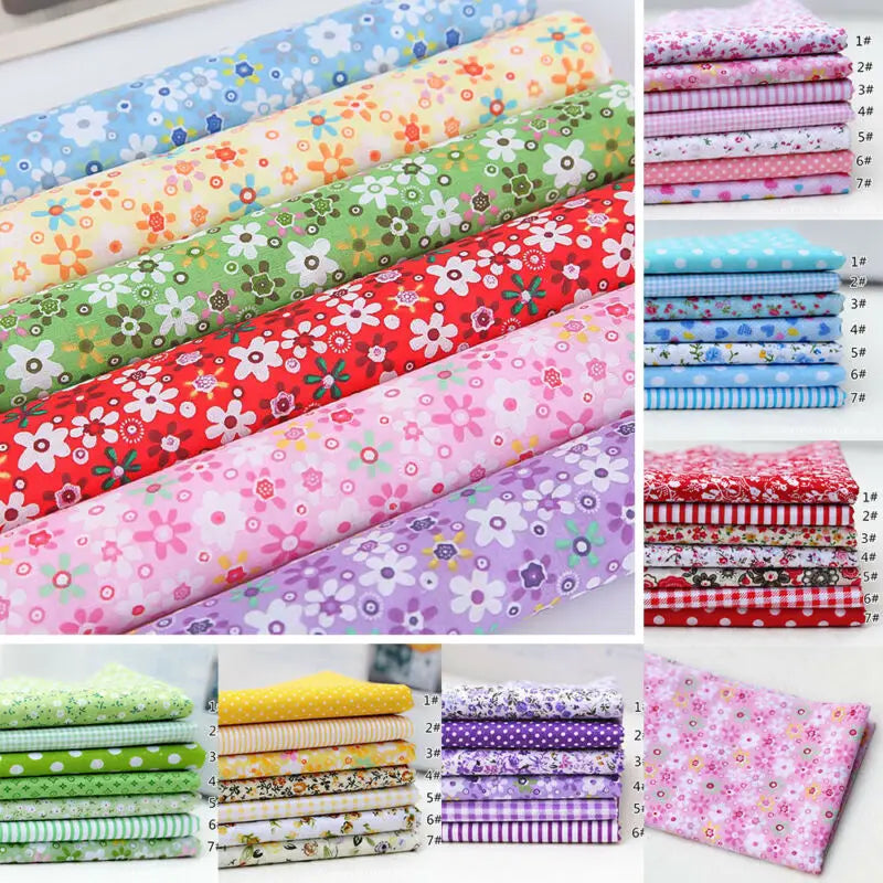 Assorted Floral Cotton Fabric Pre-Cut Bundle