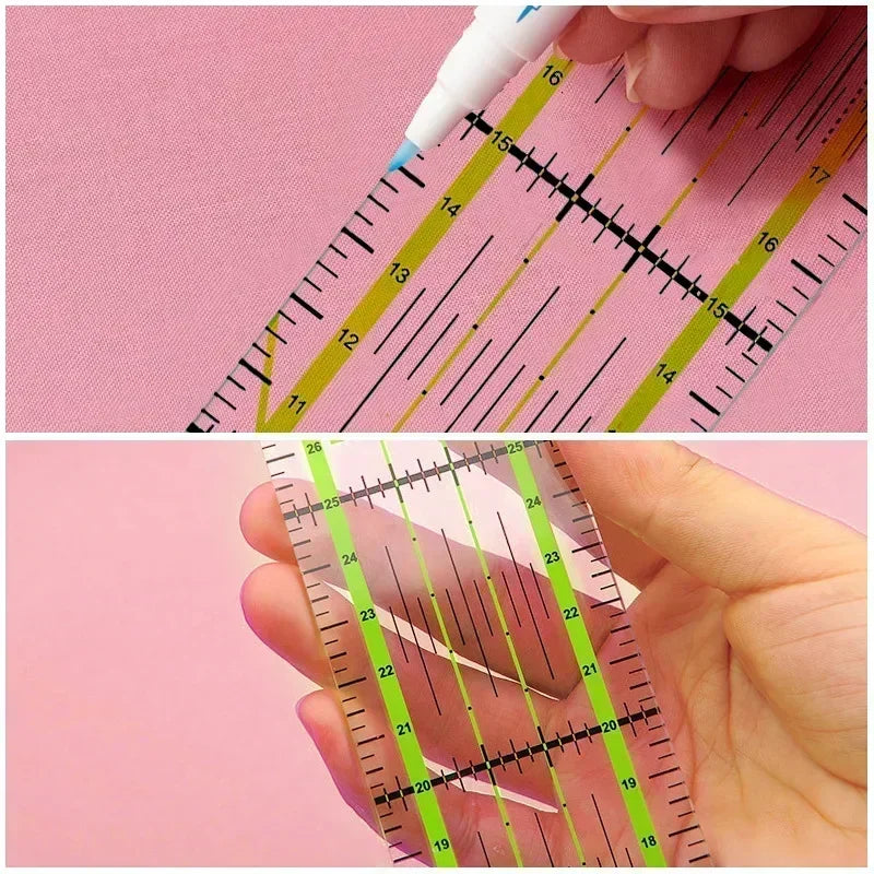 1/2pcs 15cm Quilting Patchwork Ruler Fabric Cloth Cutting Ruler Acrylic Sewing Rulers DIY Knitting Crafts Tailor Sewing Tools