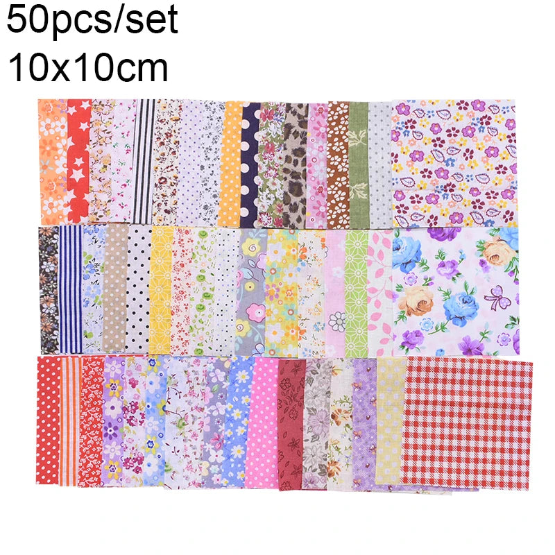 Assorted Floral Printed Cotton Fabric Squares