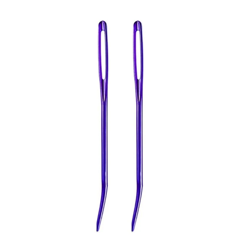 Large Eye Sewing Needle Set with Curved Tip