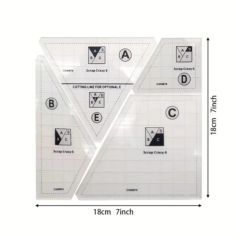 3/4/5pcs Quilting Rulers And Templates, Creative Quilting Cutting Template Quilt Templates Acrylic For Cutting Patterns, Quilt R