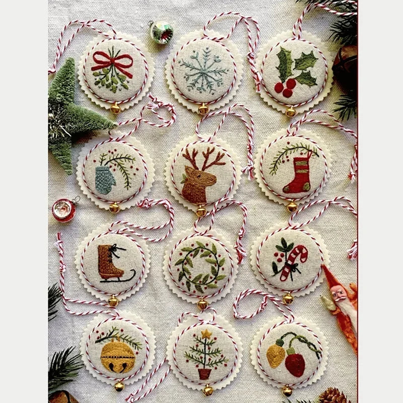 Christmas Embroidery Hand Ornaments Kit Christmas Ornaments Decor Fabric Sewing Embroidery Kits For Beginners