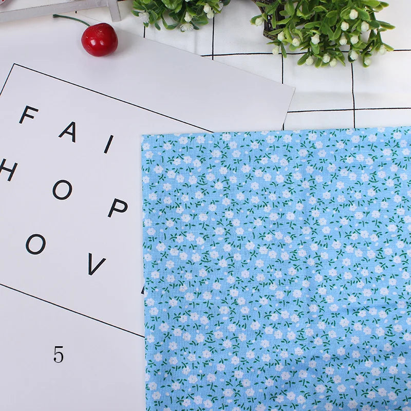 Printed Cotton Fabric for Sewing, Quilting Fabrics for Patchwork, Needlework, DIY Handmade Accessories, 25x25cm