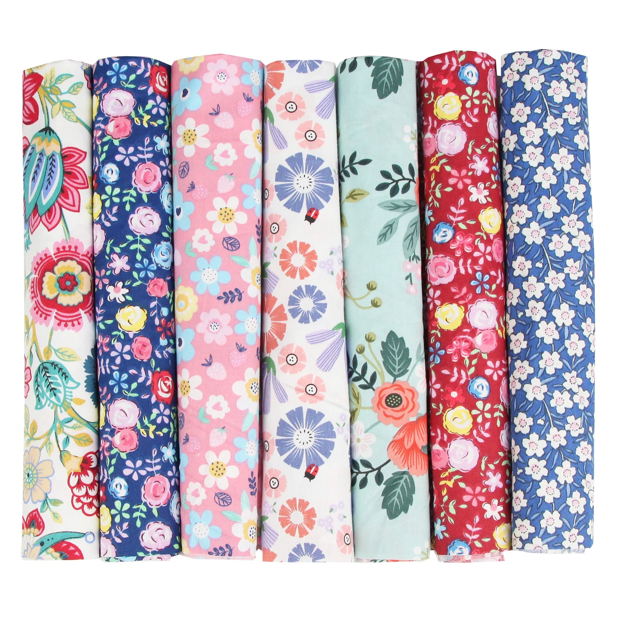 Assorted Cotton Fabric Squares – 7 Pieces