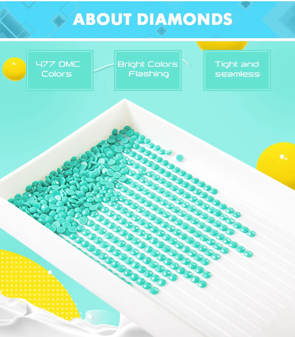 EverShine Moon Diamond Painting Seaside Craft Kit Mosaic Scenery Diamond Art Round Drill Embroidery Waterfall DIY Handmade Gift