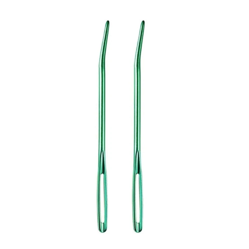 Large Eye Sewing Needle Set with Curved Tip