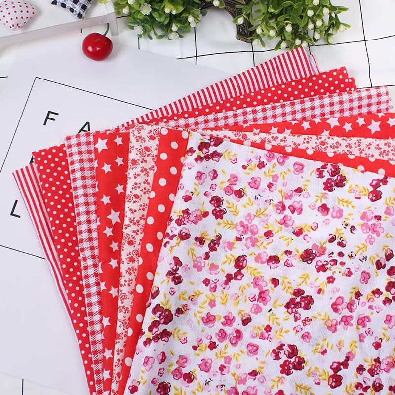 Printed Cotton Fabric for Sewing, Quilting Fabrics for Patchwork, Needlework, DIY Handmade Accessories, 25x25cm