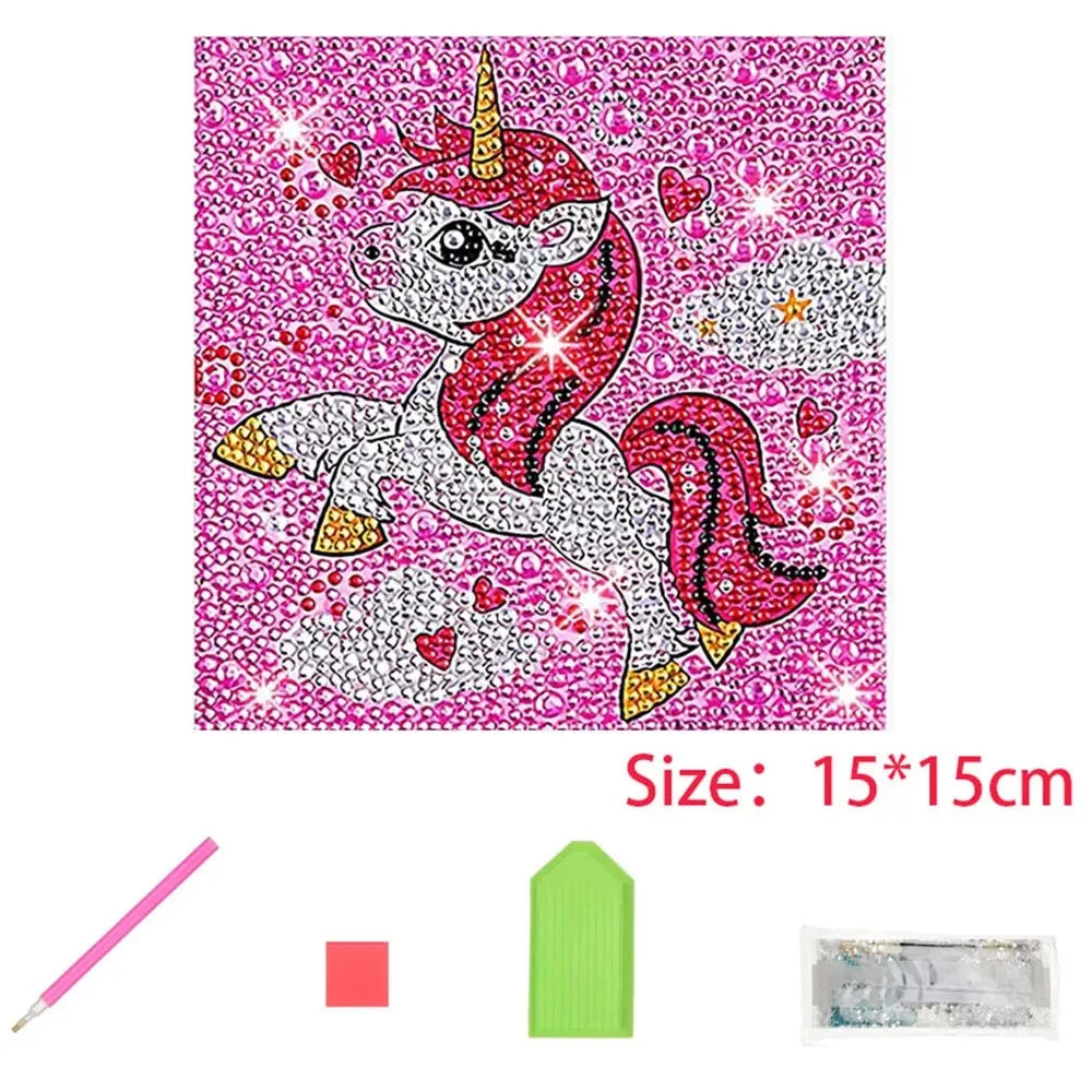DIY Diamond Art Dots Painting Kits for Kids Animal Art Crafts Kids Girls Boys 5D Diamond Gem Paint by Number Birthday Gifts Toys