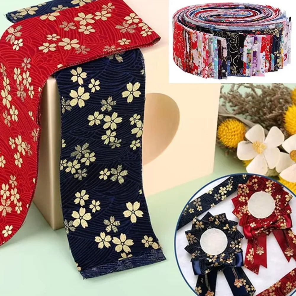 40Pcs Floral Cotton Fabric Patchwork Roll Fabric Roll up Fabric Strips For Quilting Sewing DIY & Quilt Beginners 6.5 X 25cm