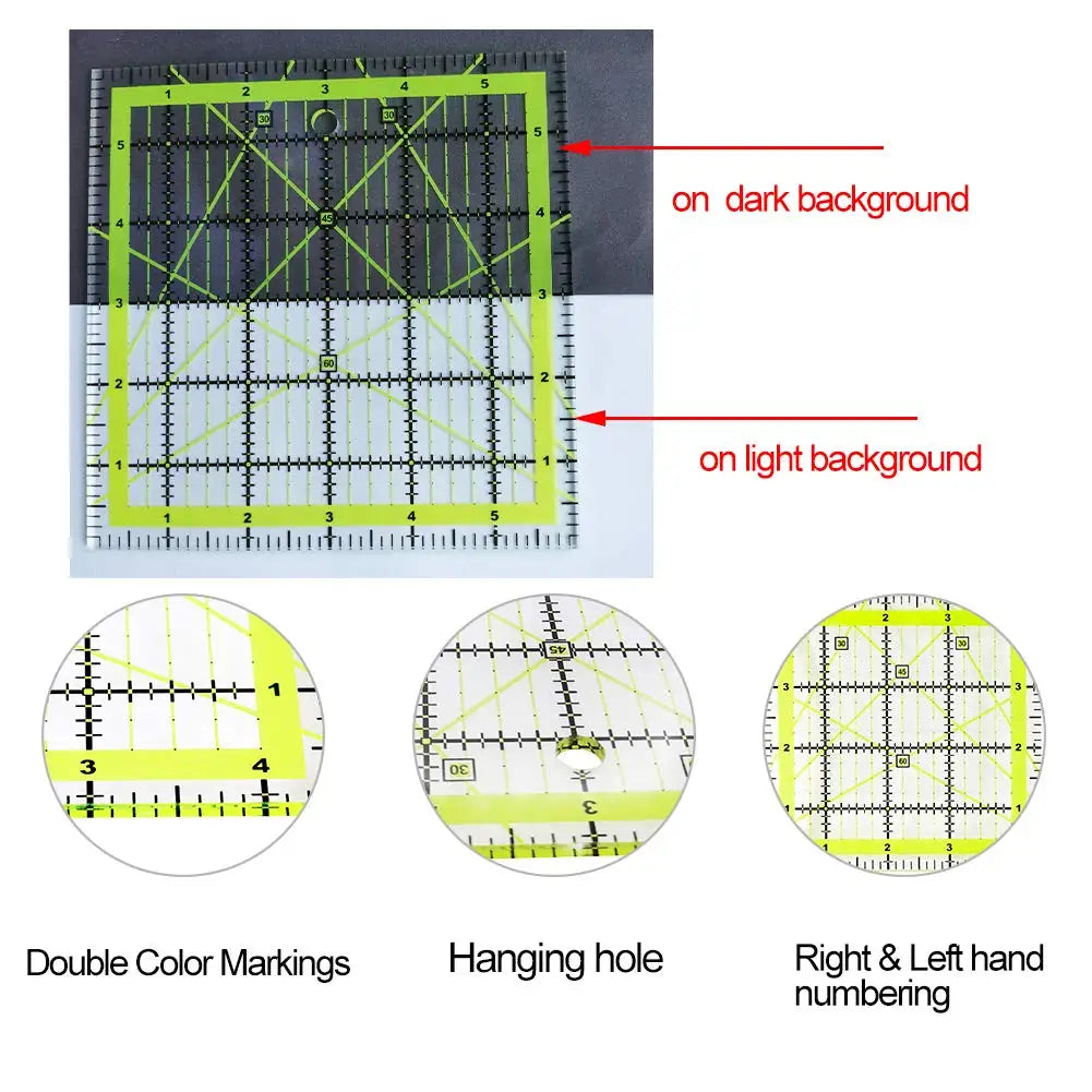 IMAZY Quilting Ruler Templates Fabric Cutting Ruler Acrylic Quilters Rulers Guides Clear Mark for Sewing Tool Accessories
