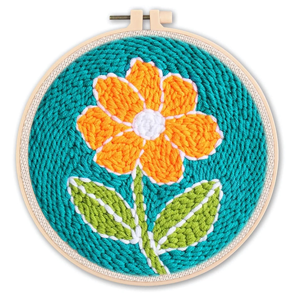 DIY Punch Needle Embroidery Kit – Floral Pattern
