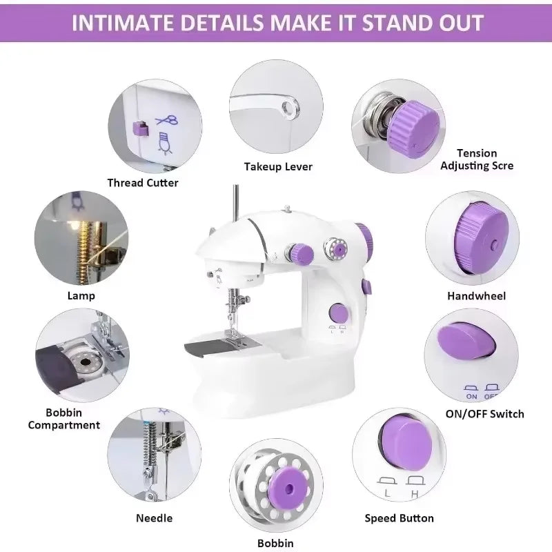 Mini Electric Sewing Machine with Double Speed