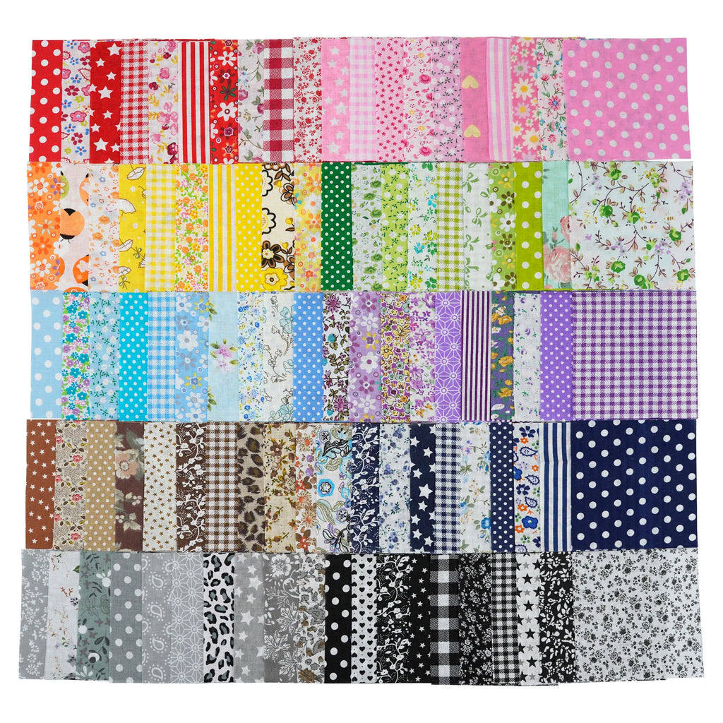 Assorted Cotton Fabric Squares – 100 Pieces