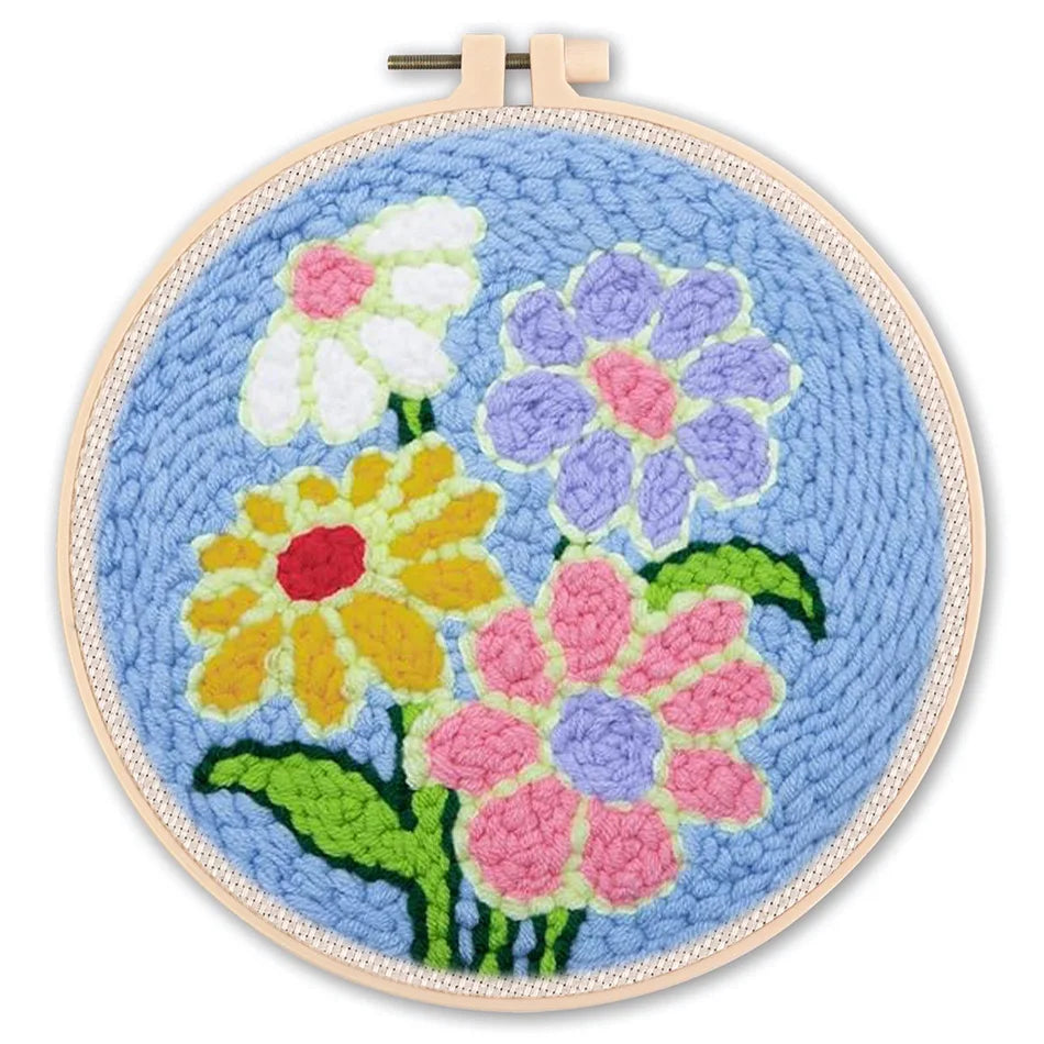 DIY Punch Needle Embroidery Kit – Floral Pattern