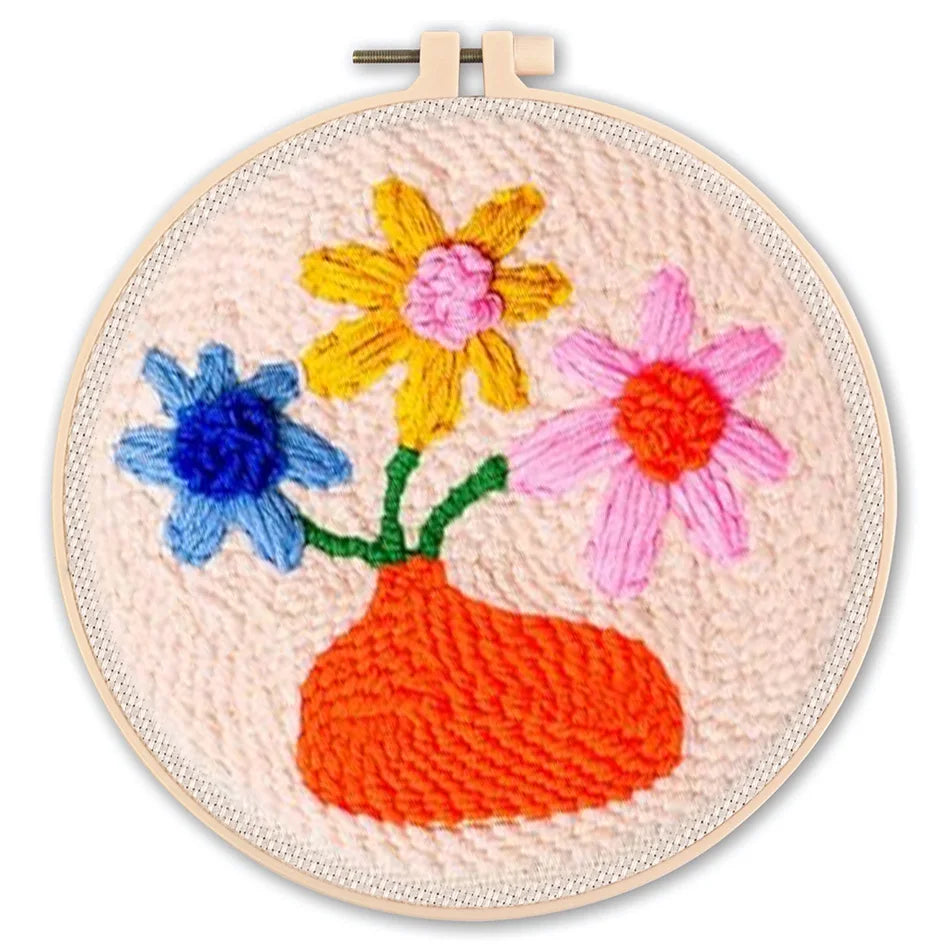 DIY Punch Needle Embroidery Kit – Floral Pattern