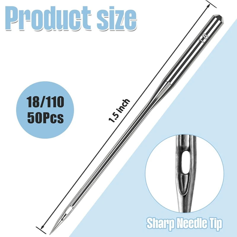 110/18 Heavy Duty Sewing Machine Needles – 50 Pcs