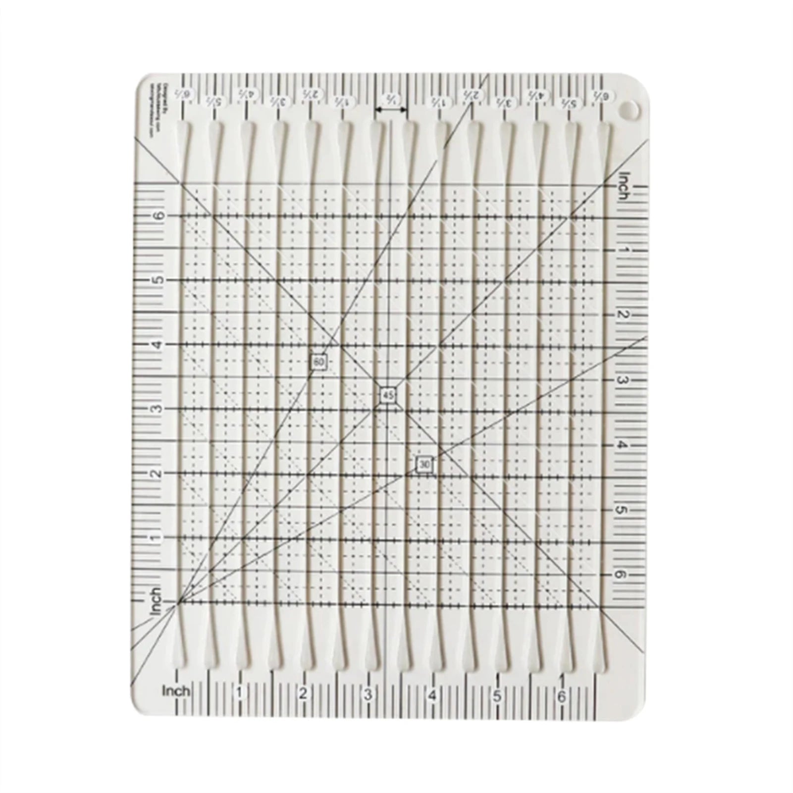Slotted Quilting Ruler 6/12 Inch Durable Patchwork Ruler Transparent DIY Craft Cutting Ruler Template Fabric Quilting Cutting